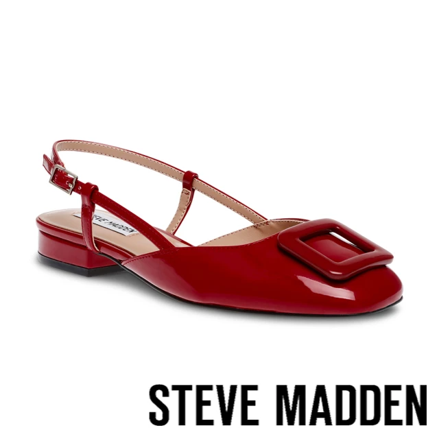 STEVE MADDEN BELARI 漆皮方扣前包繞踝涼跟