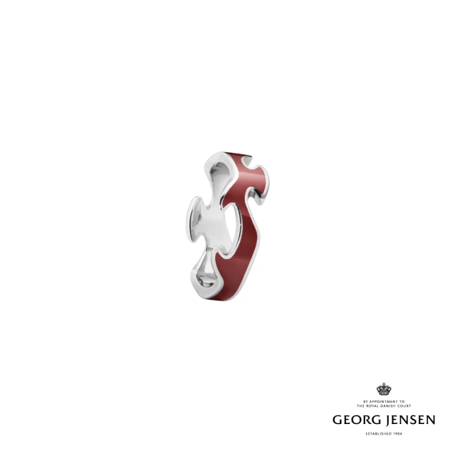 Georg Jensen 喬治傑生 FUSION 中間戒指 紅色(18K白金 紅色高精密陶瓷)