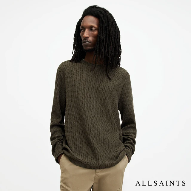 ALLSAINTS SULLIVAN 純棉寬鬆輕薄長袖T恤-綠 MD506Z(舒適版型)