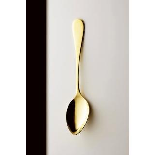【DAIDOKORO】日本製維多利亞風頂級耐高溫抗菌304不鏽鋼湯匙18.3 cm(金色/洗碗機適用)