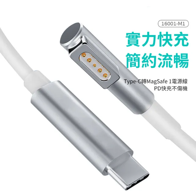 618大促  MacBook磁吸充電線 Type-C轉Magsafe2 PD快充線 2M(蘋果筆電)