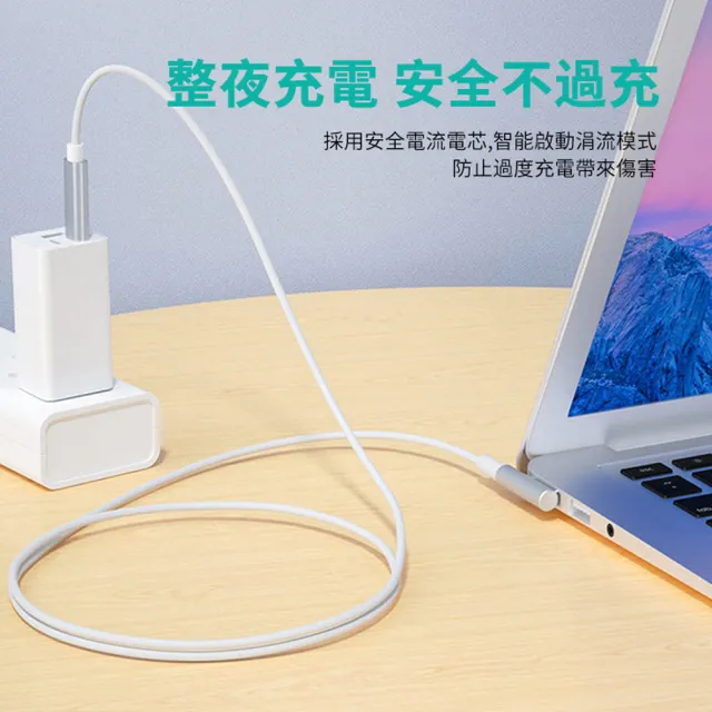 MacBook磁吸充電線 Type-C轉Magsafe2 PD快充線 2M(蘋果筆電)