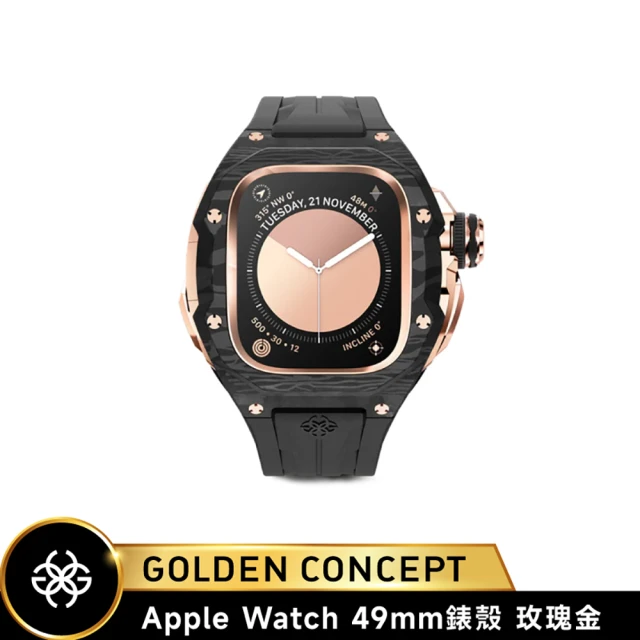 Golden Concept Apple Watch 49mm 保護殼 RSCIII49 玫瑰金錶殼/黑橡膠錶帶(碳纖維複合材質鈦合金)