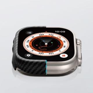 【PITAKA】Apple Watch Ultra 49mm 航太纖維錶殼 黑(極度輕薄親膚無感)