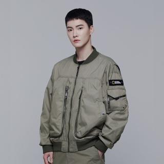 【國家地理服飾官方旗艦】男裝 LABTONIC 飛行員外套 - 卡其色(寬版剪裁/飛行員外套)