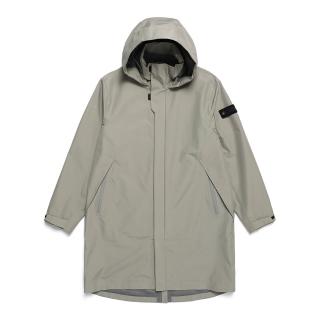 【國家地理服飾官方旗艦】男女同款GORE-TEX URBAN CITY 長版防水外套-米色(防水防風/GORETEX)