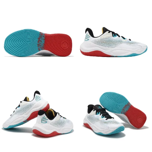 【UNDER ARMOUR】籃球鞋 Curry Splash 24 AP 男鞋 白 藍綠 支撐 緩衝 咖哩 運動鞋 UA(3027262100)