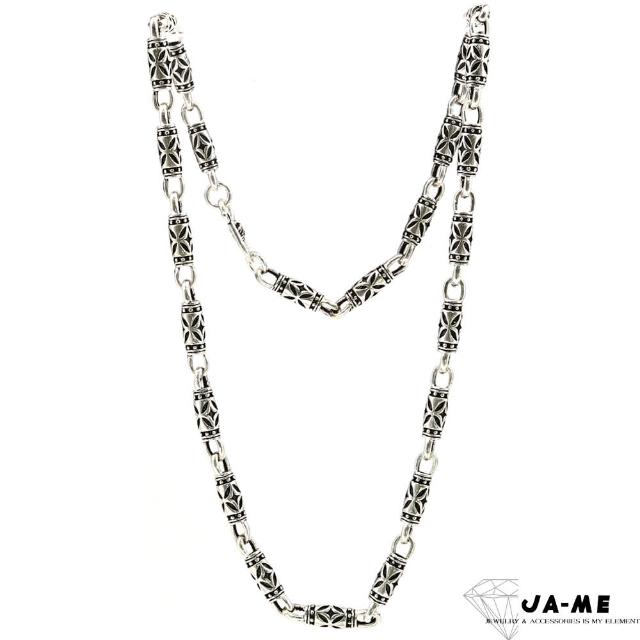 【JA-ME】千足銀仿古財源滾滾圓桶型項鍊 20吋(母親節禮物/現貨)