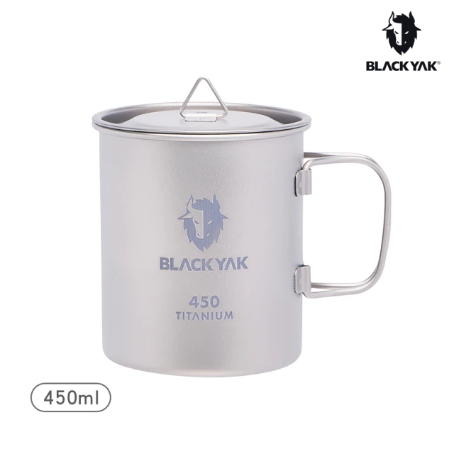 BLACK YAK TITANIUM純鈦單層折疊手把杯-450ml[碳灰]BYDB1NGN0294-F(韓國 戶外登山 運動配件 露營 杯子)