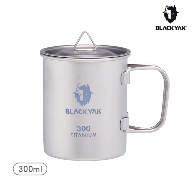 【BLACK YAK】TITANIUM純鈦單層折疊手把杯 300ml(碳灰)BYDB1NGN0194-F(韓國 戶外登山 運動配件 露營 杯子)