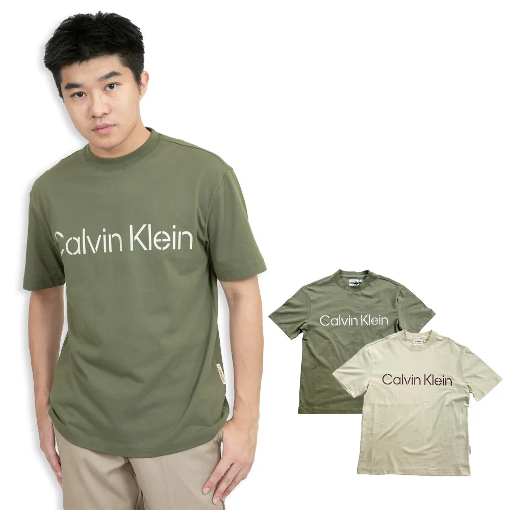 【Calvin Klein 凱文克萊】Calvin Klein  短T 現貨  T恤 短袖 大尺碼 落肩 CK 純棉(短袖 T恤)