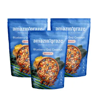 【Amazin graze】堅果穀物燕麥脆片(藍莓枸杞250gx3入)