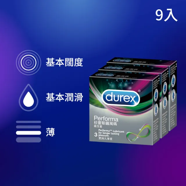 【Durex 杜蕾斯】飆風碼保險套3入*3盒(共9入 保險套/保險套推薦/衛生套/安全套/避孕套/避孕)