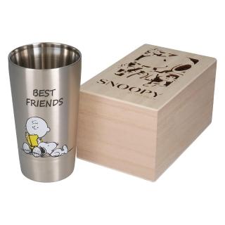 【yamaka】SNOOPY 史努比 不鏽鋼隨行杯 附木箱 350ml 友誼(餐具雜貨)