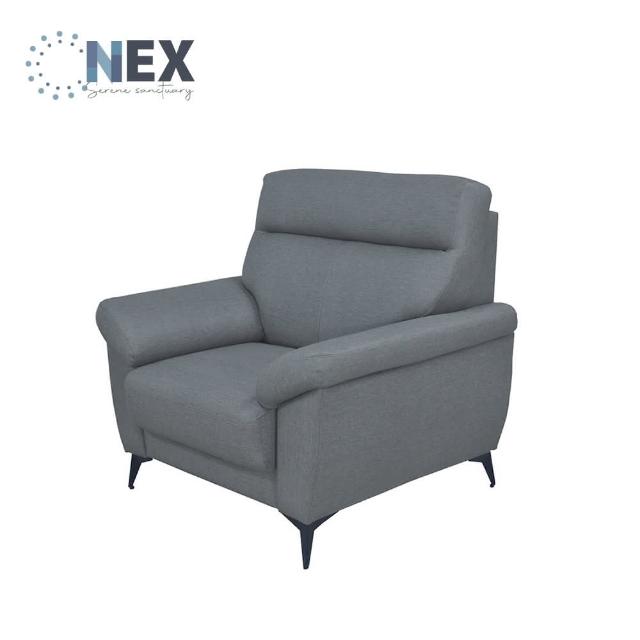 【NEX】經典寬敞 單人座/一人座 耐抓皮 鐵灰沙發(皮沙發/沙發/一人座)