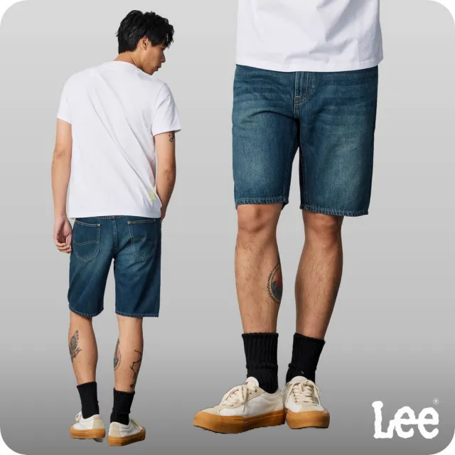 【Lee】男裝 牛仔短褲 / 902 經典五口袋 深藍洗水(LB422003ABU)