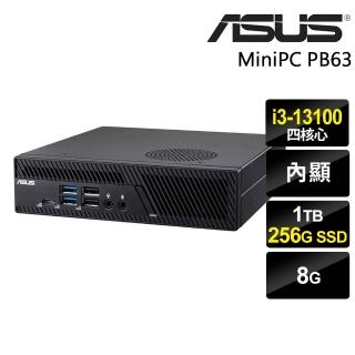 【ASUS 華碩】i3 四核心迷你商用電腦(PB63/i3-13100/8G/1TB+256G SSD/W11P)