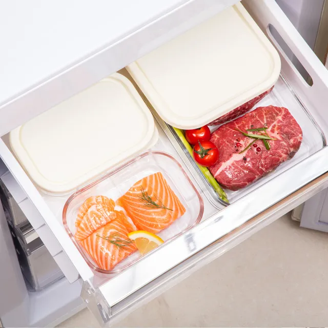 【Glasslock】冰箱收納強化玻璃微波保鮮盒-超值6件組(冰箱收納盒/冷凍分裝)