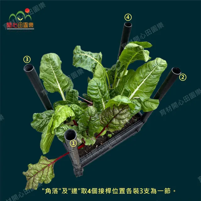 【田園樂】育材單箱防蟲網-附接桿12支無拉鍊 不含種植箱(適合長寬尺寸45*30cm種植箱用)