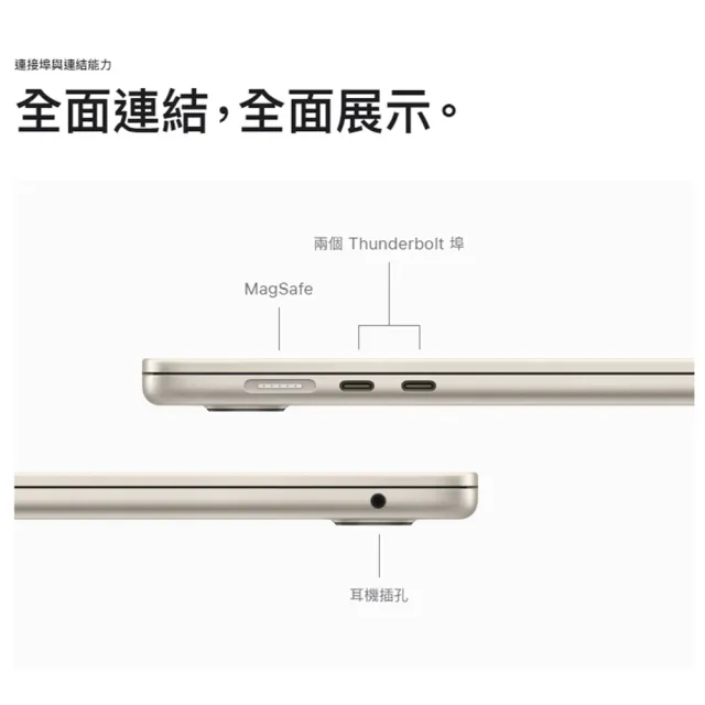 【Apple】手提電腦包★MacBook Air 15.3吋 M3 晶片 8核心CPU 與 10核心GPU 8G/512G SSD