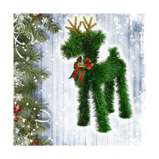 【摩達客】台灣製可愛中型長腿16吋綠色聖誕小鹿擺飾(16吋綠色聖誕小鹿)