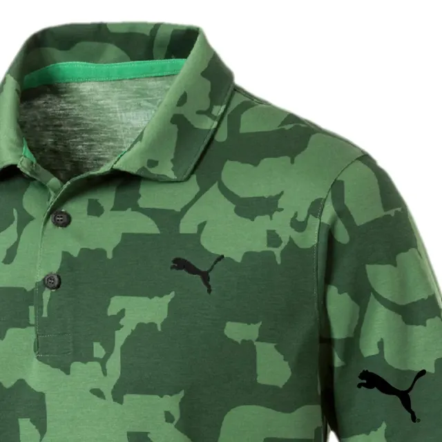 【PUMA】GOLF Union Camo Polo 翻領迷彩高爾夫短袖POLO衫 綠 RICKIE 577911 01