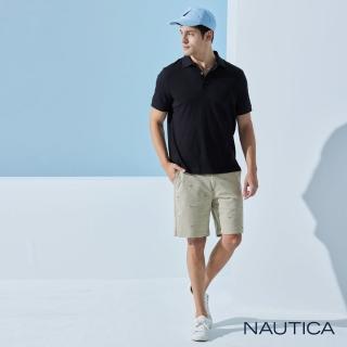 【NAUTICA】男裝 滿版船槳圖騰印花休閒短褲(卡其)