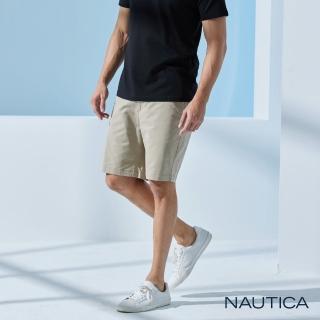 【NAUTICA】男裝 簡約修身素面休閒短褲(卡其)