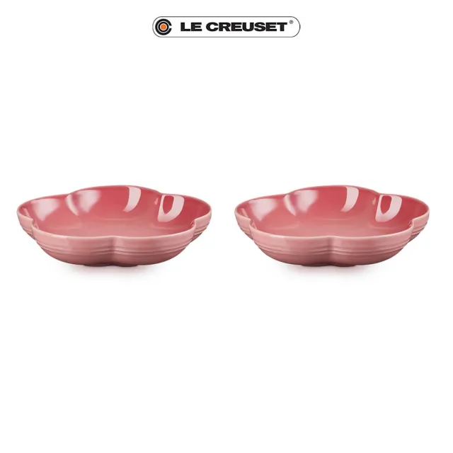 【Le Creuset】瓷器花型盤 20 cm-中(薔薇粉)