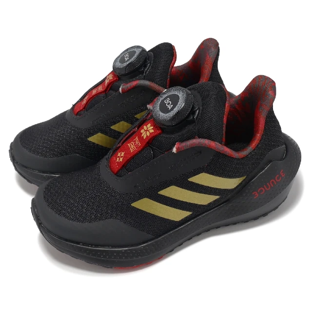 adidas 愛迪達 慢跑鞋 EQ21 Run CNY Boa K 中童 黑 紅 新年 農曆年 小朋友 運動鞋 愛迪達(GX3175)