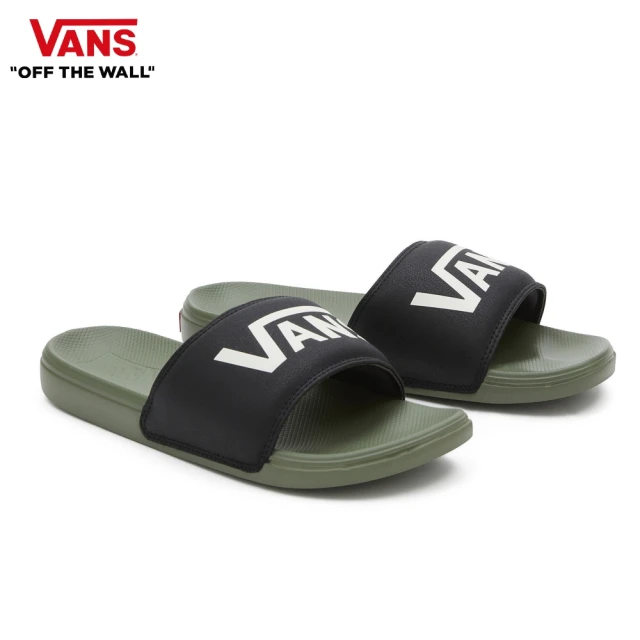 VANS La Costa Slide-On 男女款橄欖色底 Logo 圖案拖鞋