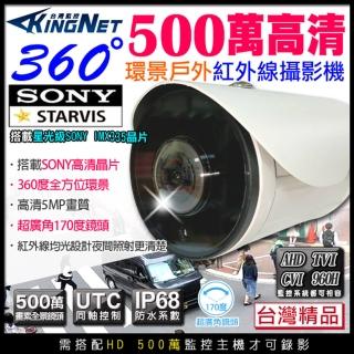 【KINGNET】監視器 360度全景 500萬槍型攝影機(臺製 環景紅外線)
