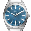 【FOSSIL】Blue Everett 極簡蔚藍時尚手錶 銀色不鏽鋼錶帶 42MM(FS6054)