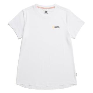 【國家地理服飾官方旗艦】女裝 FREERY 中長版短袖上衣 - 白色(女裝短袖/透氣/中長版)