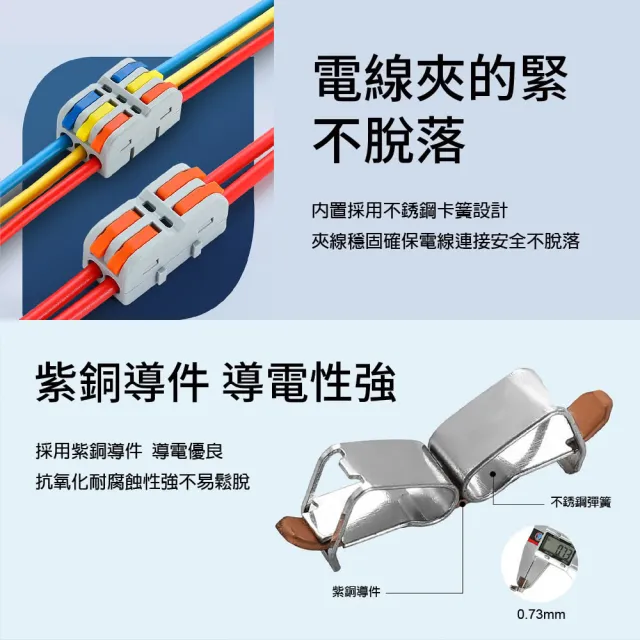 【青禾坊】2進2出 電線連接器-10顆(電線連接器/快速配線/燈具接線夾/接線端子/快速接頭/電火布)