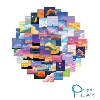 【Paper Play】創意多用途防水貼紙-浪漫手繪寫意日常風景 60枚入(防水貼紙 行李箱貼紙 手機貼紙 水壺貼紙)