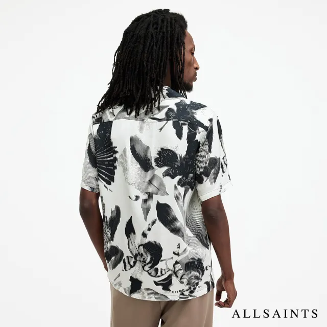 【ALLSAINTS】FREQUENCY 人造絲寬鬆短袖夏威夷手繪花卉印花襯衫(舒適版型)