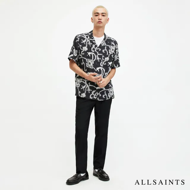 【ALLSAINTS】WEBS 人造絲寬鬆夏威夷復古印花短袖襯衫 MS555Z(舒適版型)