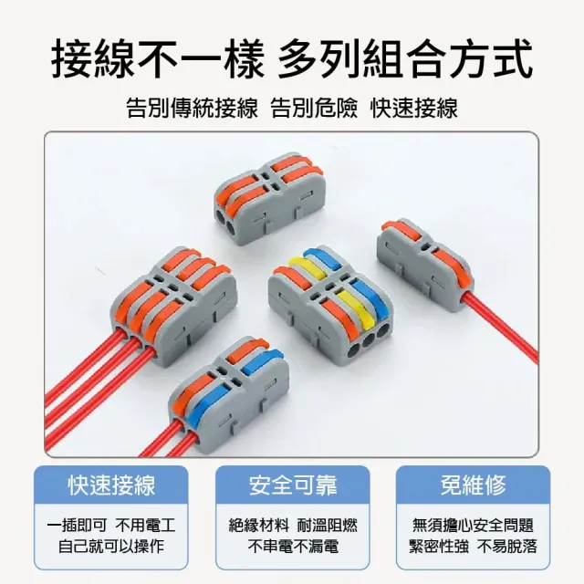【青禾坊】拼接式 2進2出 S22C/S22R 快速接頭-50入(接線端子/快接端子/電火布/絕緣膠帶/快速配線)