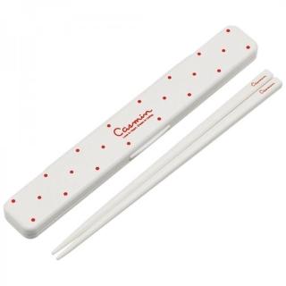 【DAIDOKORO】日本製頂級抗菌耐高溫白色紅圓點便攜式環保筷子18 cm(洗碗機適用/環保餐具)