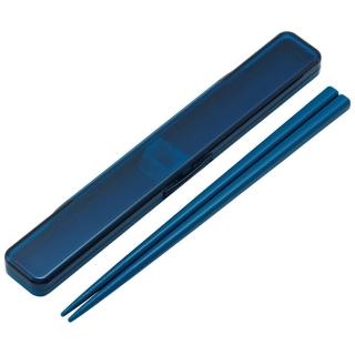 【DAIDOKORO】日本製頂級Ag+銀離子抗菌耐高溫莫蘭迪藍色便攜式環保筷子18 cm(洗碗機適用/環保餐具)