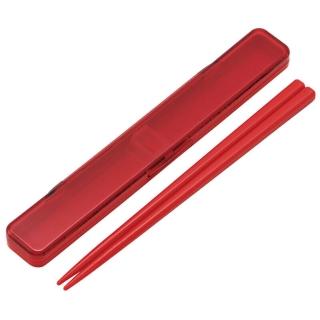 【DAIDOKORO】日本製頂級Ag+銀離子抗菌耐高溫莫蘭迪紅色便攜式環保筷子18 cm(洗碗機適用/便攜式環保餐具)