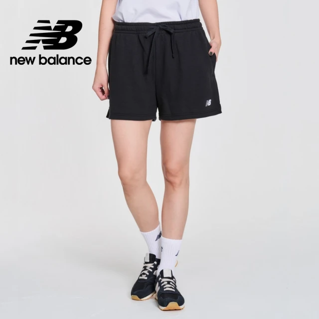 【NEW BALANCE】NB 刺繡小LOGO棉質短褲_女性_黑色_WS41500BK(美版 版型偏大)