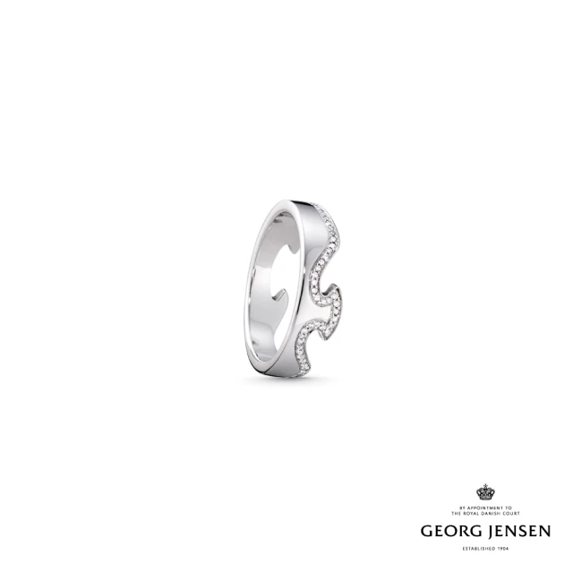 【Georg Jensen 喬治傑生】FUSION 外圈戒指(18K白金  鑽石)