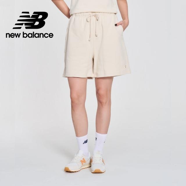 【NEW BALANCE】NB 鬆緊抽繩棉質短褲_女性_杏色_WS41508LIN(美版 版型偏大)