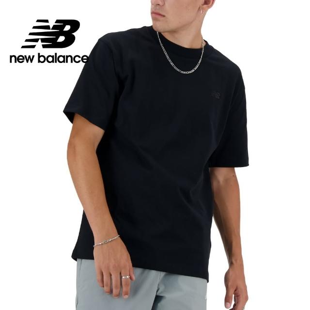 【NEW BALANCE】NB 厚磅LOGO短袖上衣_男性_黑色_MT41533BK(美版 版型偏大)