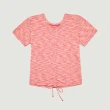 【Hang Ten】女裝-恆溫多功能-涼感彈性後抽繩正反兩穿短袖T恤(粉紅花紗)