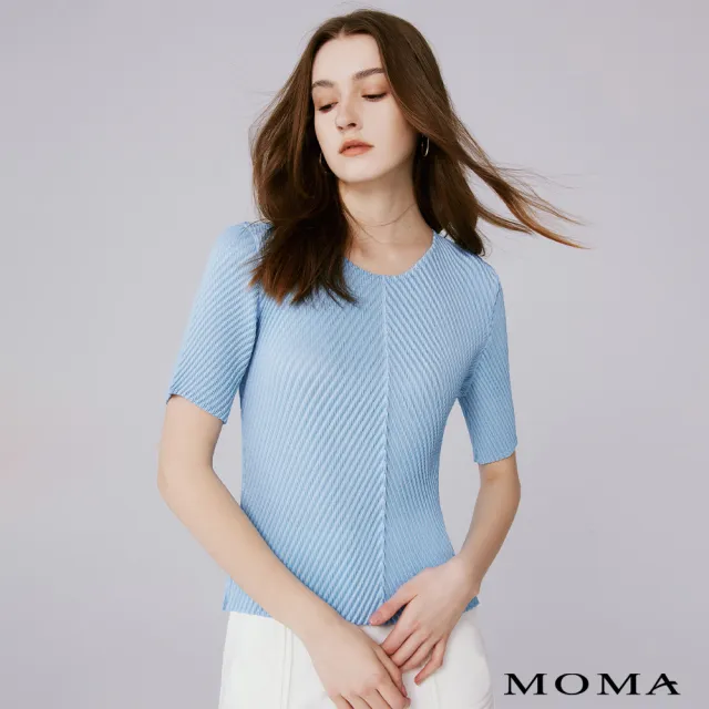 【MOMA】藝術風菱形壓褶上衣(三色)