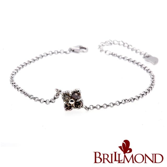 【BRILLMOND JEWELRY】天然鑽石手鍊 40分 天然香檳彩鑽 花型款(天然鑽石總重40分 925銀鍍白K金)