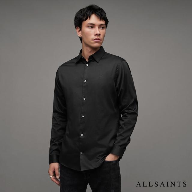 【ALLSAINTS】SIMMONS 修身公羊頭骨長袖襯衫-黑 MS248Z(修身版型)